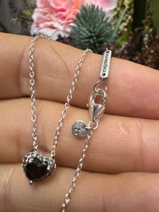 Colgante Pandora Corazón Plata S925 Negro
