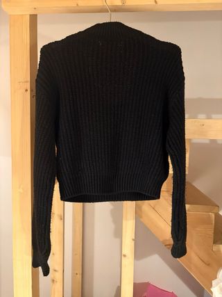 Jersey Mango cuello abierto negro