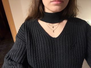 Jersey Mango cuello abierto negro