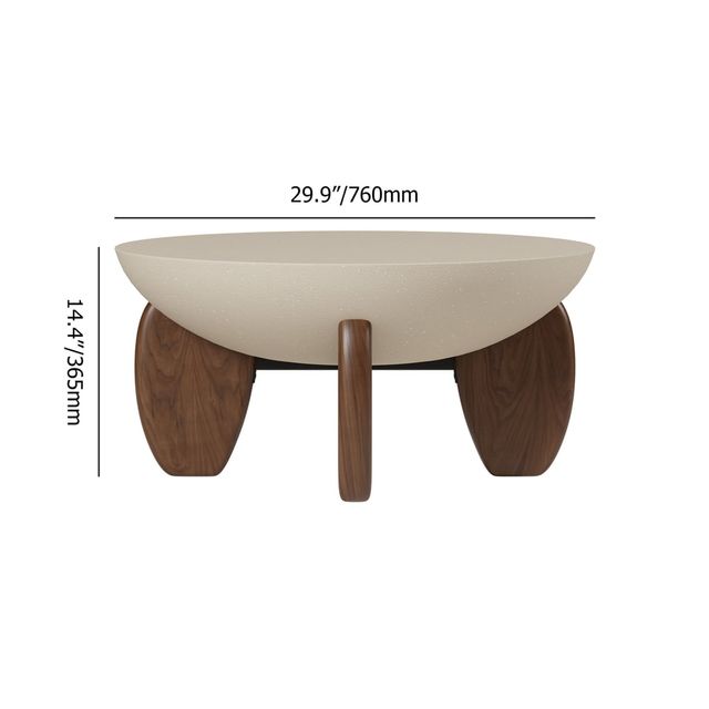 Mesa de centro piedra y madera