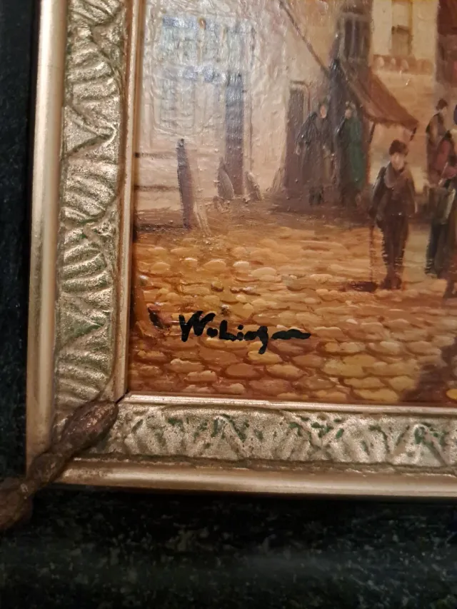 Dipinto con cornice dorata