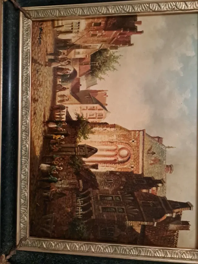 Dipinto con cornice dorata