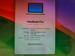 MacBook Pro 13 2012 Intel Core i5 8GB RAM