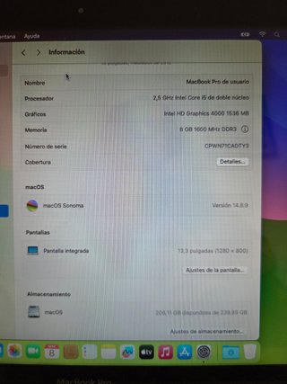 MacBook Pro 13 2012 Intel Core i5 8GB RAM