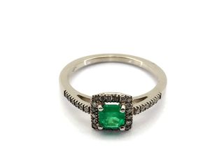 sortija oro 18k con piedra con esmeralda,diamante