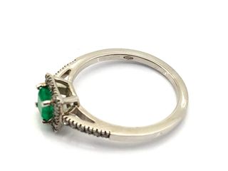 sortija oro 18k con piedra con esmeralda,diamante