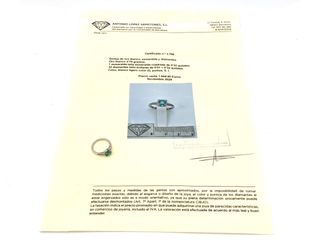 sortija oro 18k con piedra con esmeralda,diamante