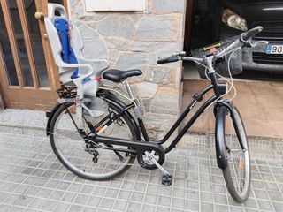 Bicicleta Paseo Negra con Silla Infantil