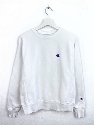 Sudadera Champion Retro 2000s Bordada Y2K Blanca