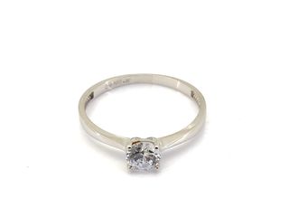 sortija oro 18k con piedra con circonita t. 14 (17,2 mm)