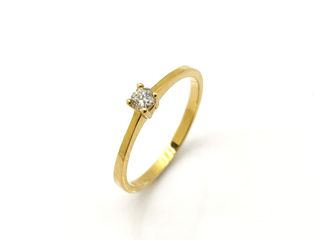 sortija oro 18k con piedra con diamante