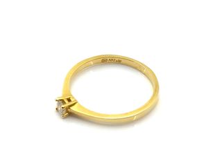 sortija oro 18k con piedra con diamante