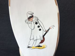 Vaso ceramica Arlecchino/Pulcinella Italia 1950