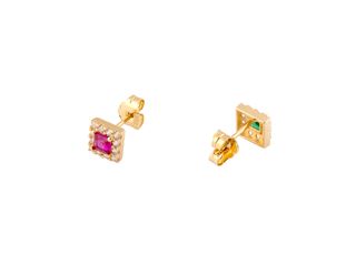 pendientes oro 18k con piedra
