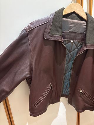 Cazadora de cuero marrón Talla M