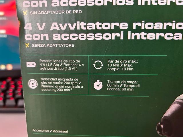 Cacciavite ricaricabile con accessori parkside