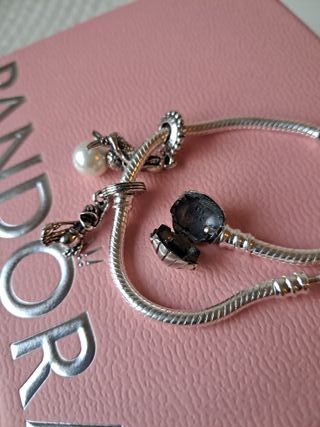 Pulsera Pandora Plata con Charm Sirena Perla 