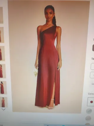 Vestido de fiesta burdeos - Talla S - Nuevo