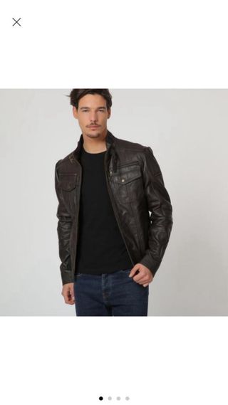 Chaqueta Cuero Hombre Isaco Talla 52 Nueva