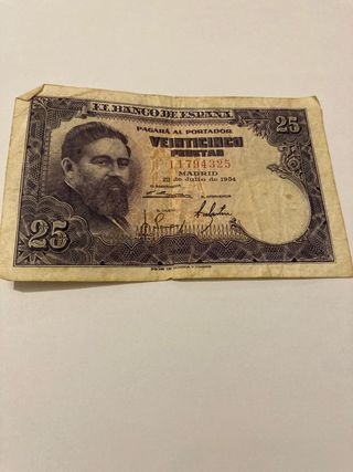 Billete 25 Pesetas Banco de España 1954