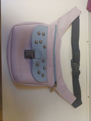 Riñonera Caomka Piel Rosa y Azul