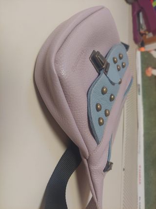 Riñonera Caomka Piel Rosa y Azul