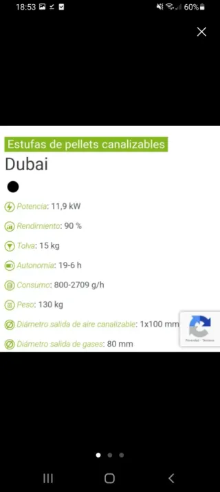 Estufa de pellets negra