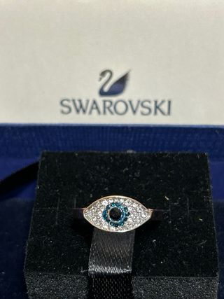 Anillo Swarovski Ojo Azul y Plata