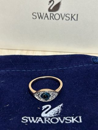 Anillo Swarovski Ojo Azul y Plata