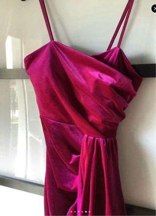 Abito fucsia/magenta in velluto