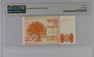 ESPAÑA * BILLETE 200 PESETAS 1980 * SERIE 9A * PMG