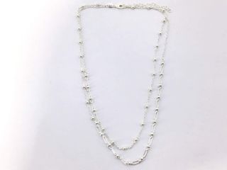 collar plata 925mm con piedra con perla 22.5cm