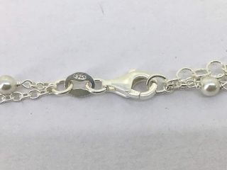collar plata 925mm con piedra con perla 22.5cm
