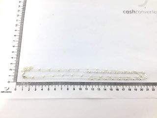 collar plata 925mm con piedra con perla 22.5cm
