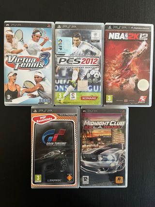 Lote 5 Juegos PSP: Deportes y Carreras