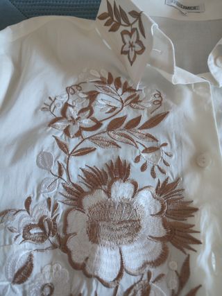 Camicia donna NARA CAMICIE bianca ricamata