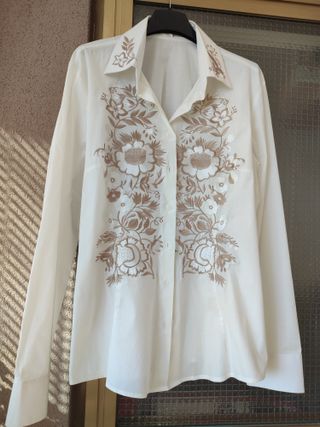 Camicia donna NARA CAMICIE bianca ricamata