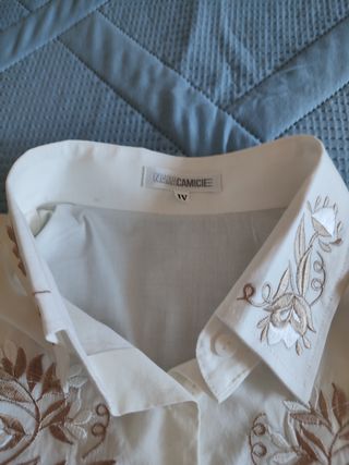 Camicia donna NARA CAMICIE bianca ricamata