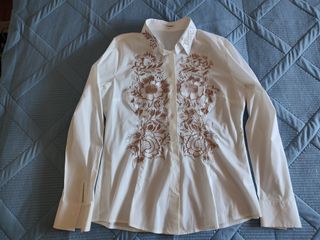 Camicia donna NARA CAMICIE bianca ricamata