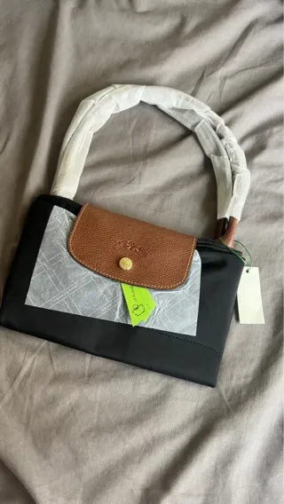 Bolso Longchamp Negro Plegable Marrón
