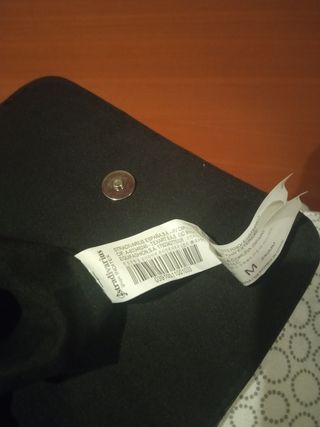 Mochila Stradivarius negra efecto piel