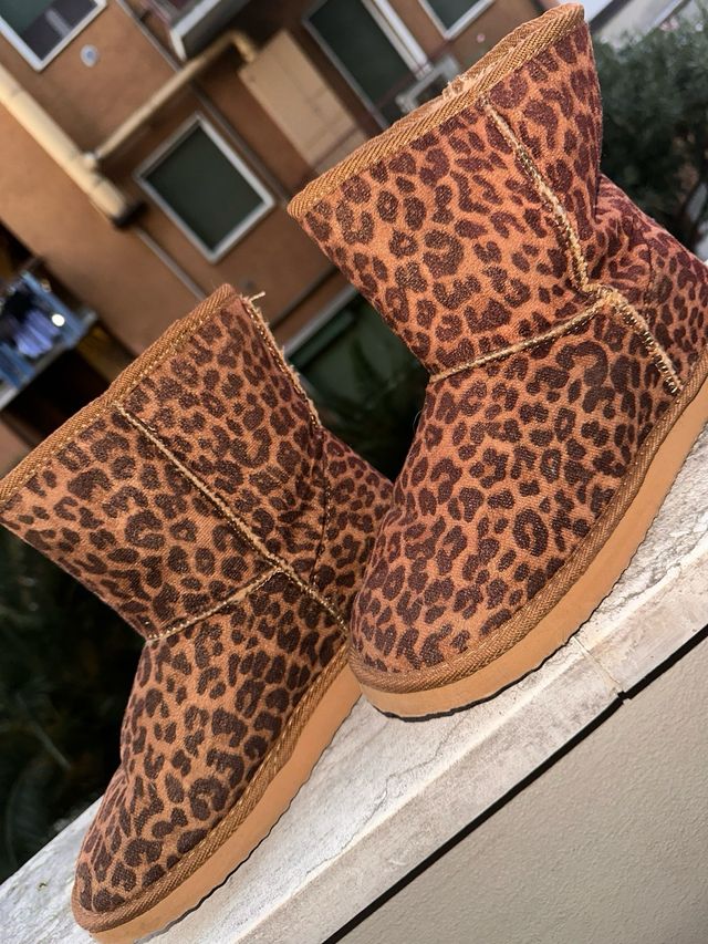 Stivaletti simil UGG fantasia leopardata