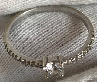 Anillo Oro Diamante Engarzado + Regalo
