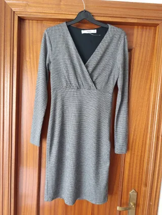Vestido Mango punto gris talla M lo