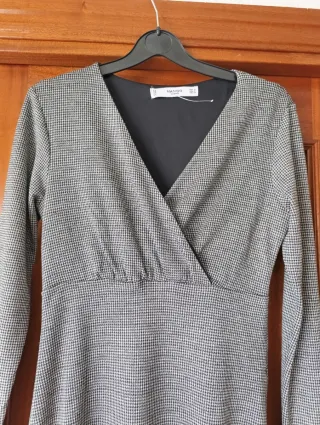 Vestido Mango punto gris talla M lo