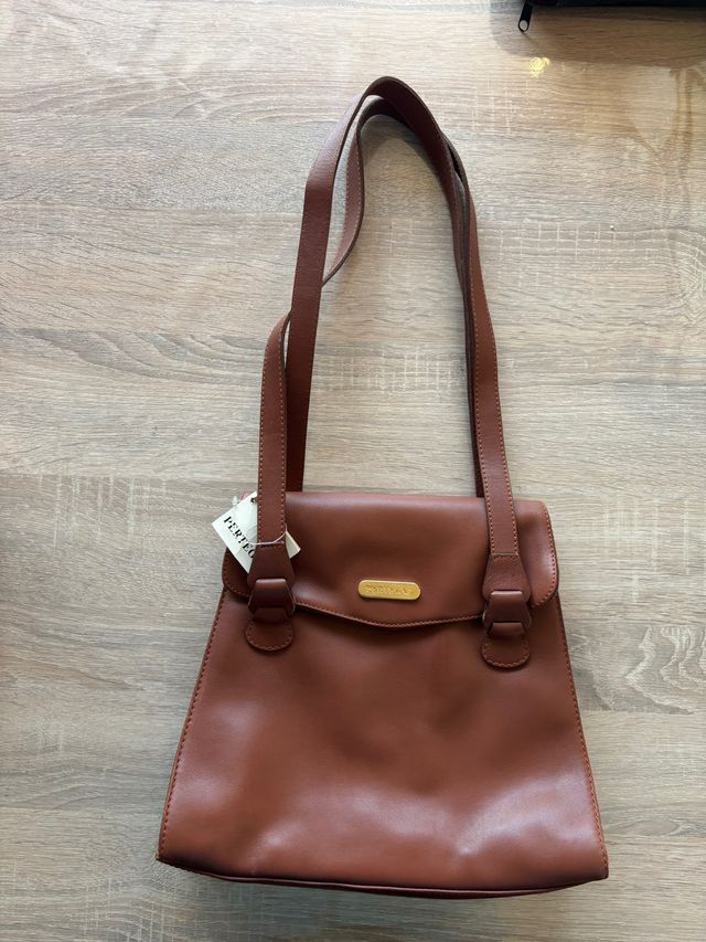 Bolso de piel Pertegaz marrón