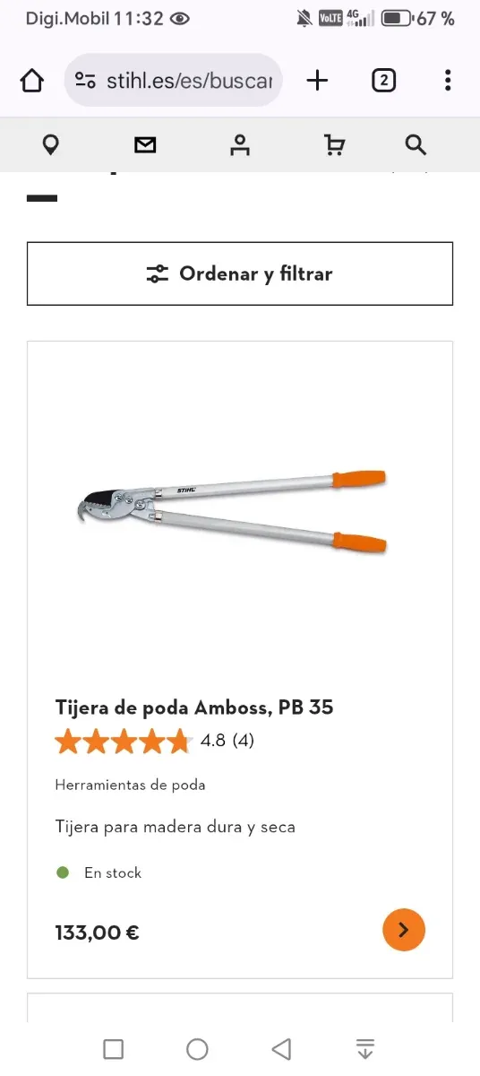 Tijera de podar Stihl PB 35