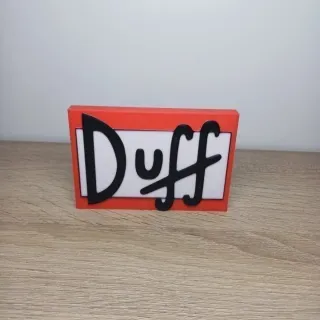 Logo cerveza Duff 3D estilo Simpsons