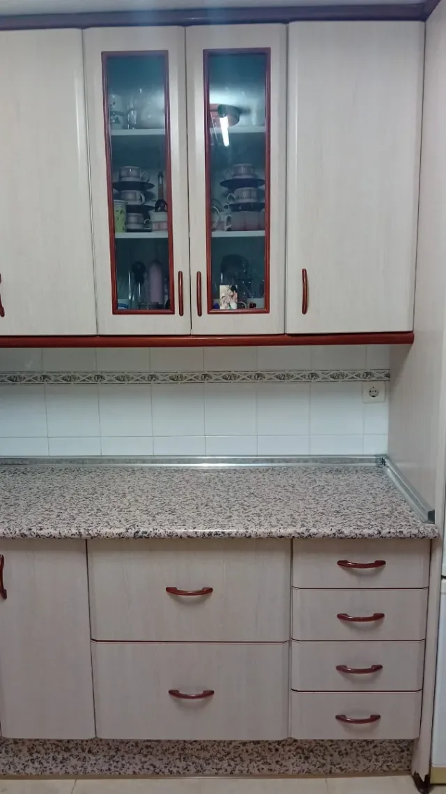 Lote Muebles Cocina Madera y Piedra