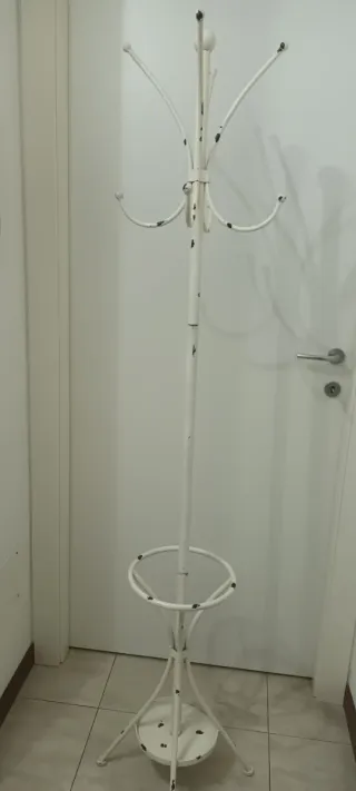 Appendiabiti con porta ombrelli bianco